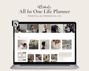PLR Notion Life Planner 2024 Template, All-in-One Notion Organizer, Goal Setting Productivity System, Digital Journal, Habit Tracker