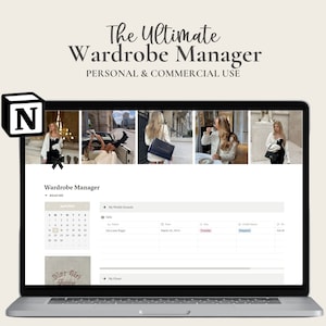 Notion Wardrobe Manager | That Girl Wardrobe Manager | Style Planner | Travel Outfit Manager | Clothing Organizer | Fashion Assist Tool