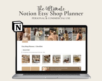Planificador de tienda Etsy con derechos de reventa (PLR) para Notion / Planificador de vendedor de Etsy / Plantilla de Notion / Panel de control empresarial / Organizador para pequeñas empresas / Plan de tienda Etsy