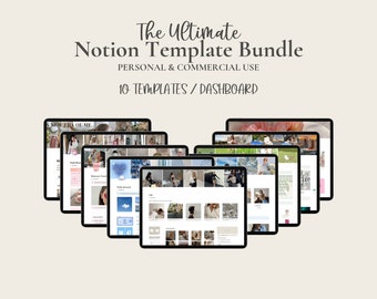 Ultimate PLR 10 Notion Template Bundle | Digital Planner Templates  | Organization Tools | Productivity Planner Inserts | Done For You