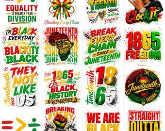 Juneteenth PNG Bundle Coquette Bow Black History Month Steppin' Into Juneteenth 1865 Free-ish Unapologetically Dope African Woman Quotes
