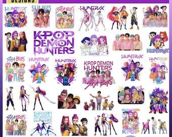 900 Huntrix Kpop Demon Hunters PNG SVG, Kpop Idol Group Shirt design,Girl Dinner Png,Saja Boys Girls Bands Png,Huntrix fans,Digital Download