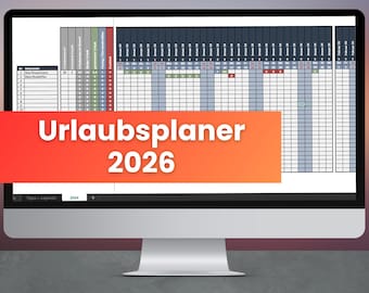 Vacation Planner 2026 Excel Template - Vacation Planning for Employees, Shift Scheduling System, Easily Expandable, Excel, Google Sheets