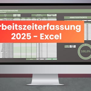 Time recording 2025 Excel template - time sheet employee freelancer working time work planning time sheet time sheet