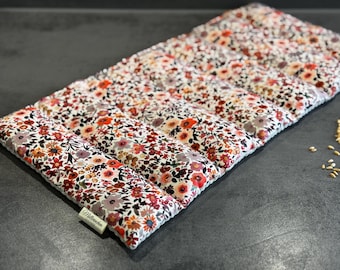 Almohada de grano / Flores de acuarela / Almohada térmica / Espelta orgánica / Piqué de gofre / Lavanda / Algodón / Cuello / Hogar / Decoración / Acogedor / Regalo / XXL