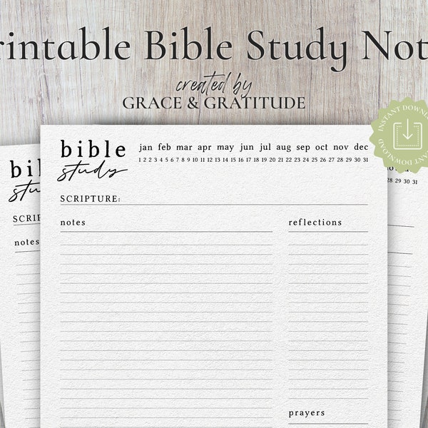 Bible Study Note Templates Etsy
