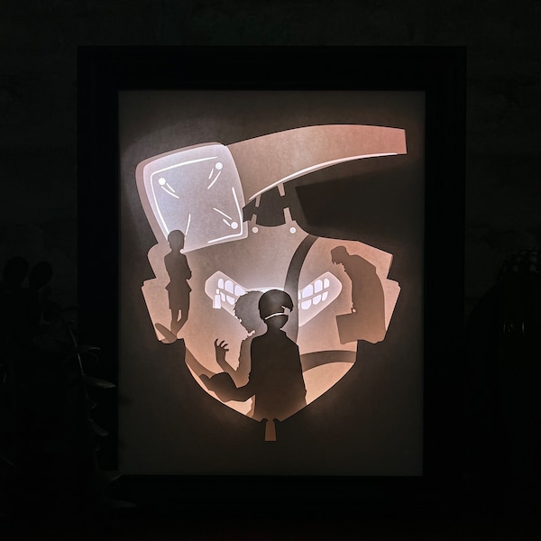Handmade Tokyo Ghoul-inspired LED Light Box: Dive into the Dark Fantasy | Anime Room Decor, Wall/Table Display | Quality Wood & Materials |