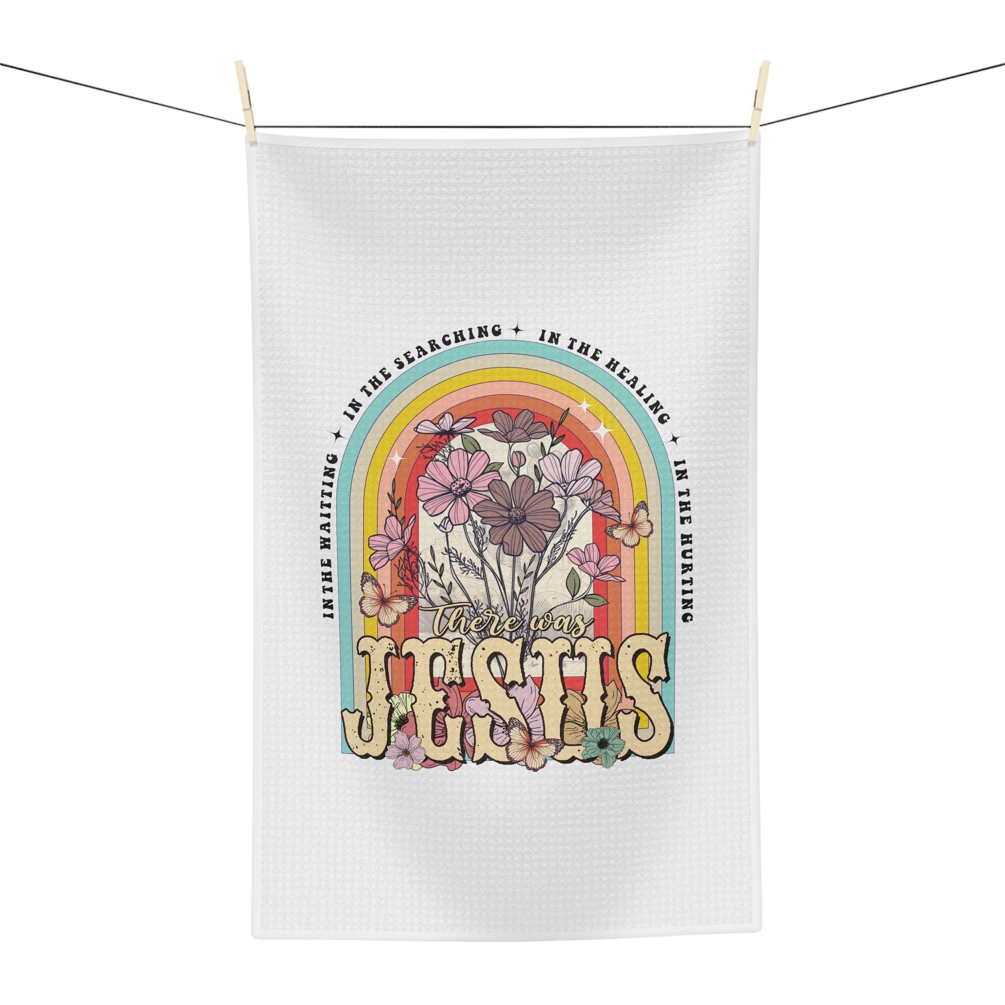 There Was Jesus Soft Tea Towel | Housewarming Gift for Friends Family ...