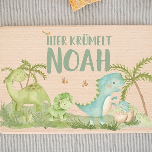 Breakfast board personalized children's motif 'Baby Dino' breakfast board, wooden board personalized, gift birthday,