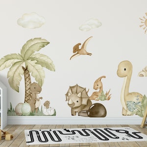 Dino nursery wall decal, children's room wall stickers, dinosaur wall stickers, dinos stickers, wall stickers, adventure wall stickers image 1