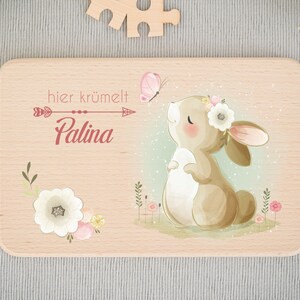 Frühstücksbrettchen personalisiert Kinder Hase Frühstücksbrett, Holzbrett personalisiert, Geschenk Geburtstag, Geschenk Weihnachten afbeelding 2