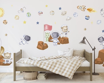 Weltall Kinderzimmer Wandtattoo, Kinderzimmer Wandsticker, Space Wandsticker, Aufkleber, Planeten Wandaufkleber, Ufo Wandsticker