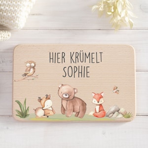 Ontbijtplank gepersonaliseerd kinderen, ontbijtplank, houten plank gepersonaliseerd, verjaardagscadeau, kerstcadeau afbeelding 1