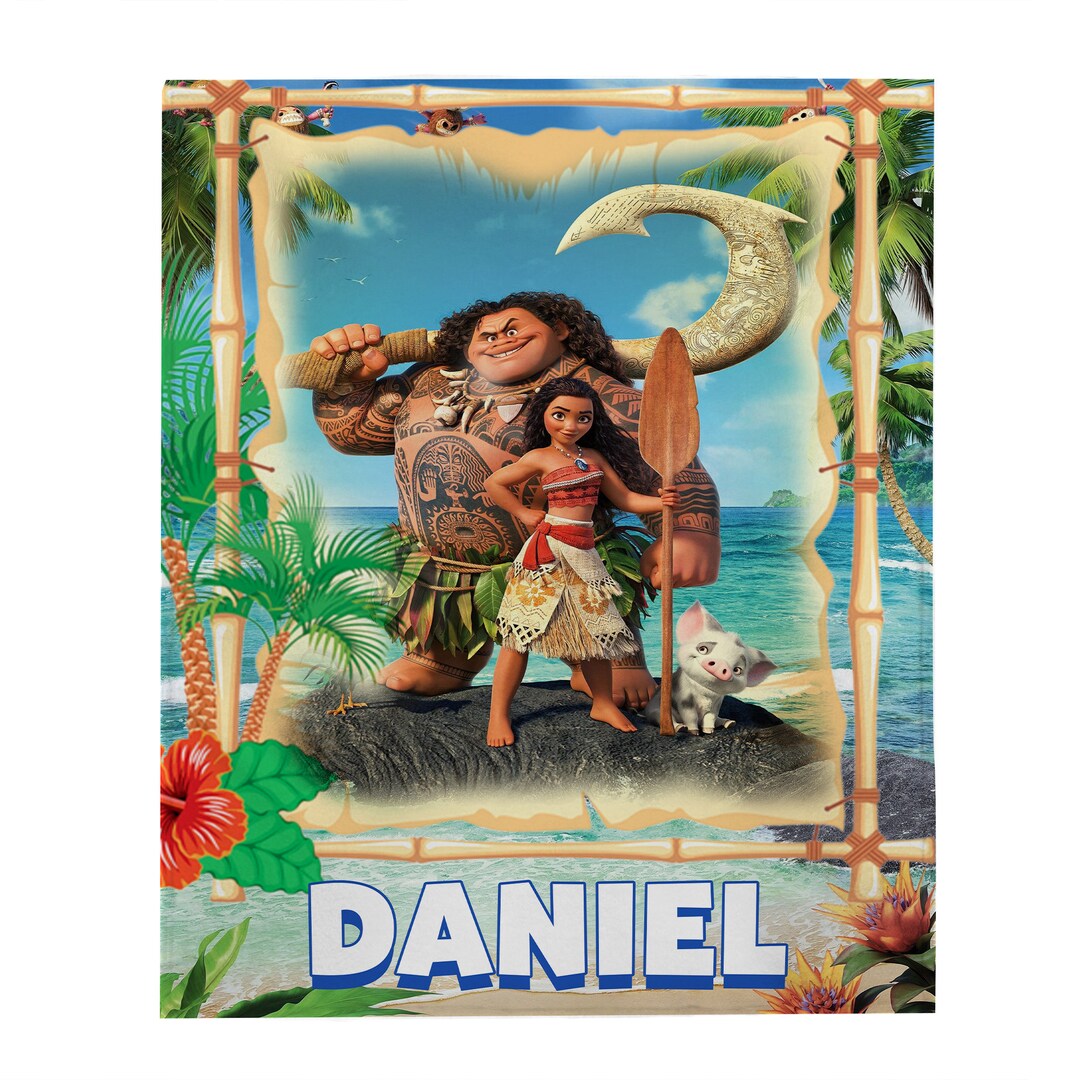 Customized Moana Blanket Disney Moana Character Blanket Etsy