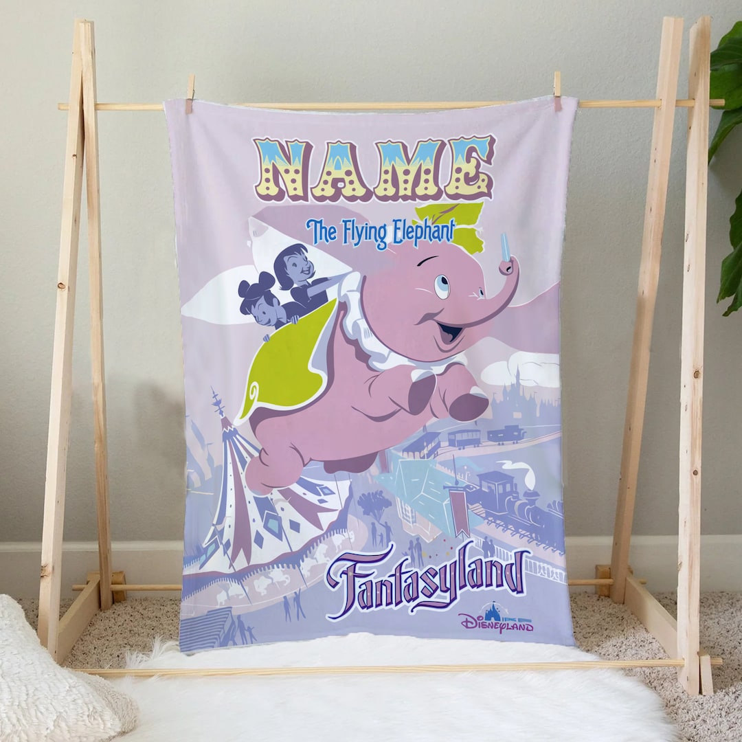 Dumbo Elephant Blanket Disney Dumbo Blanket Custom Name Etsy