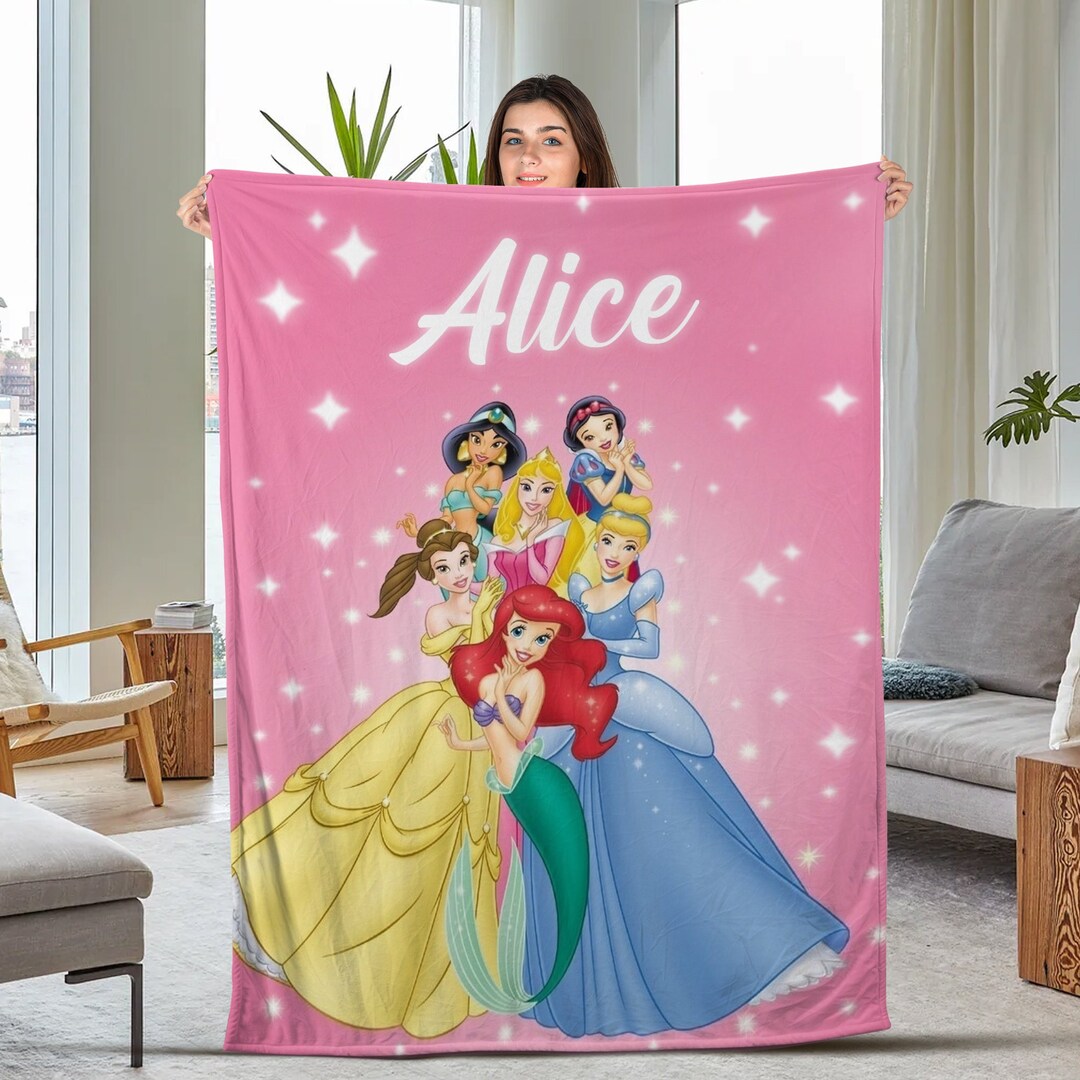 Personalized Princess Blanket Disney Princess Baby Blanket Etsy