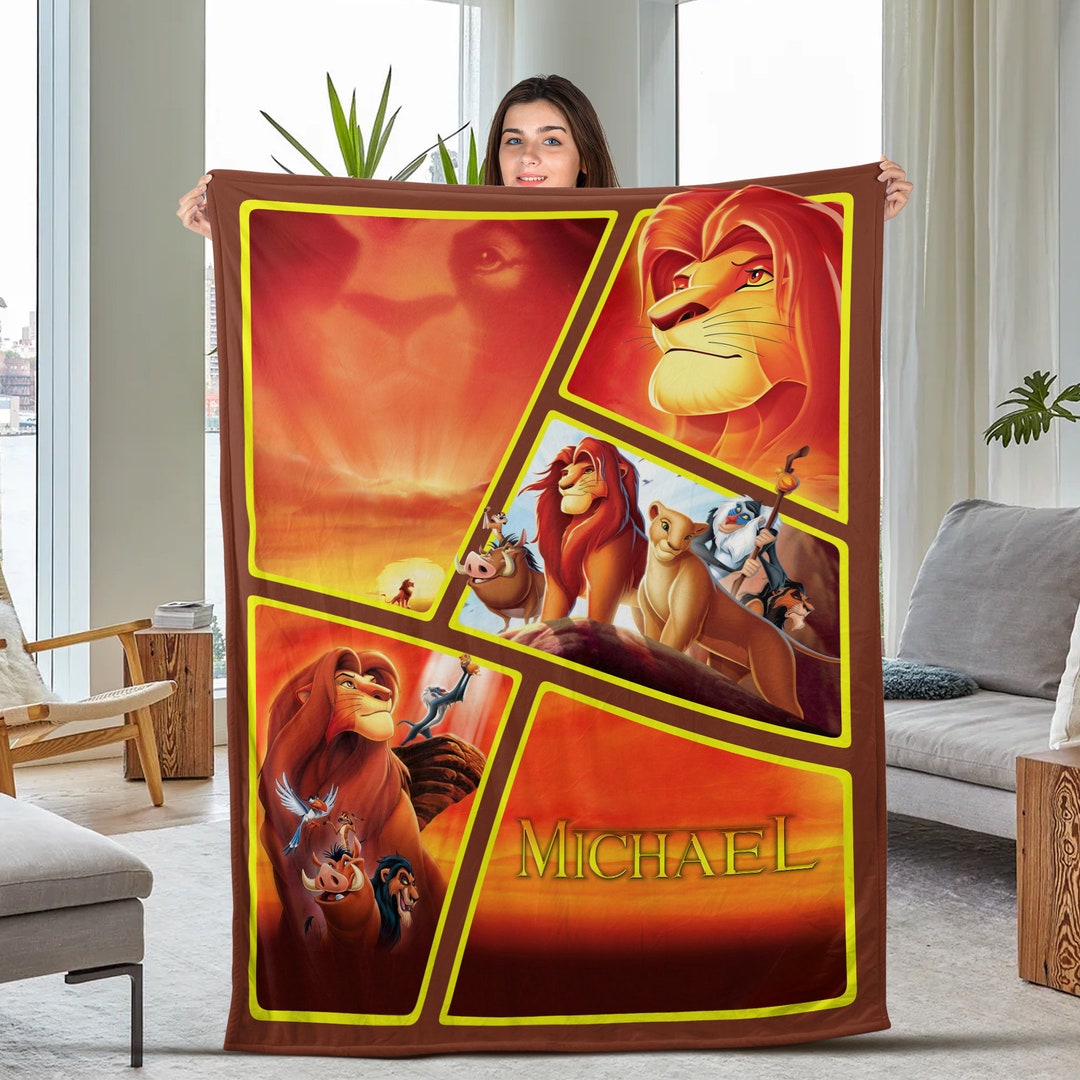 Personalized Lion King Blanket Lion King Birthday Gift Lion Etsy