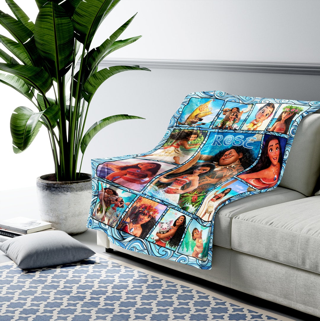 Personalized Moana Blanket Moana Birthday Gift Moana Etsy