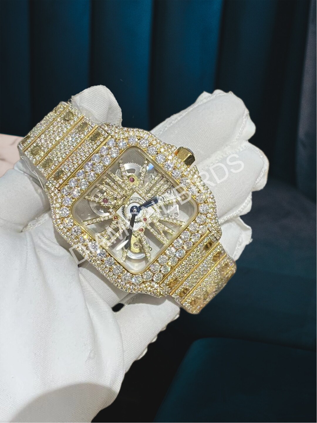 Iced Out Bling Diamond Watch Bust Down Moissanite Watch Rapper Watch