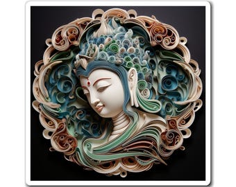 Buddha magnet art namaste beautiful paper quilling art college dorm gifts housewarming gift