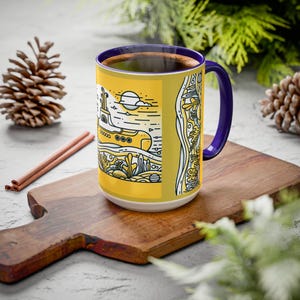 Tazas coloridas de los Beatles Yellow Submarine, tazas de café de cerámica, regalo para amantes de la música, decoración de cocina retro, taza con letras de canciones, taza de té