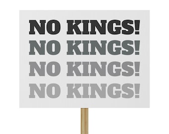 No Kings! Protest Sign: Activist Rally Prop, Social Justice