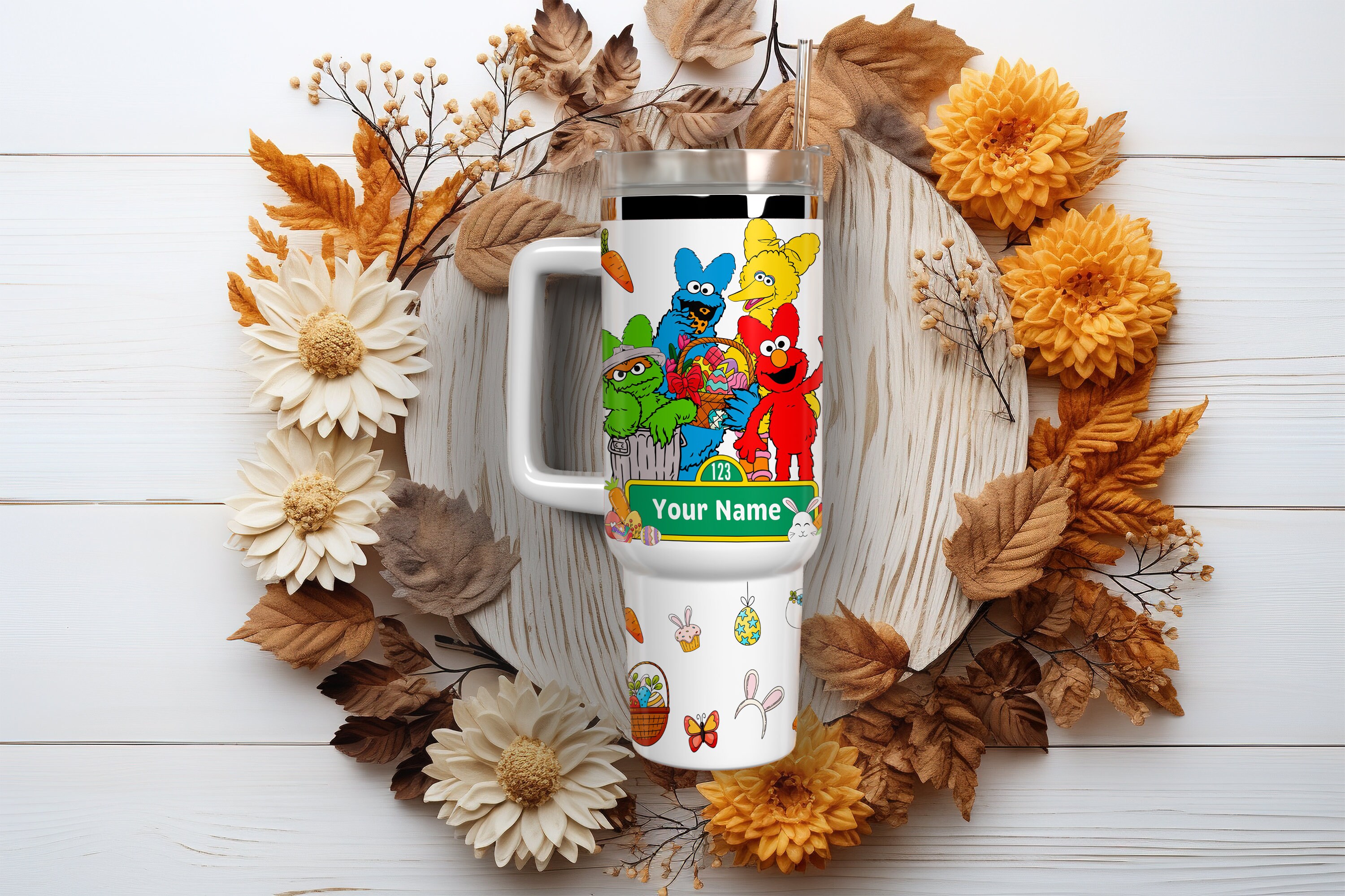 Easter Tumbler 40oz Wrap Png, Cartoon Characters 40 oz Tumbler