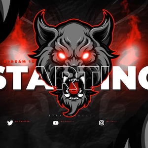 Plasma Wolves Red Animated Twitch Overlay Streaming Pack Animated Stream Youtube Live