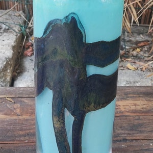 Tall blue ‘Val Saint Lambert’ vase by Herman & Leloup