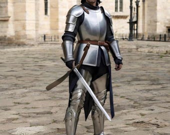 Handgefertigte Mittelalterliche Ritter Rüstung: Tragbare Stahl Rüstung für LARP Cosplay