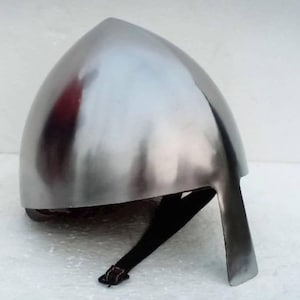 Handmade Medieval Nasal Helmet: 18 Gauge Steel Viking Battle Armor image 3
