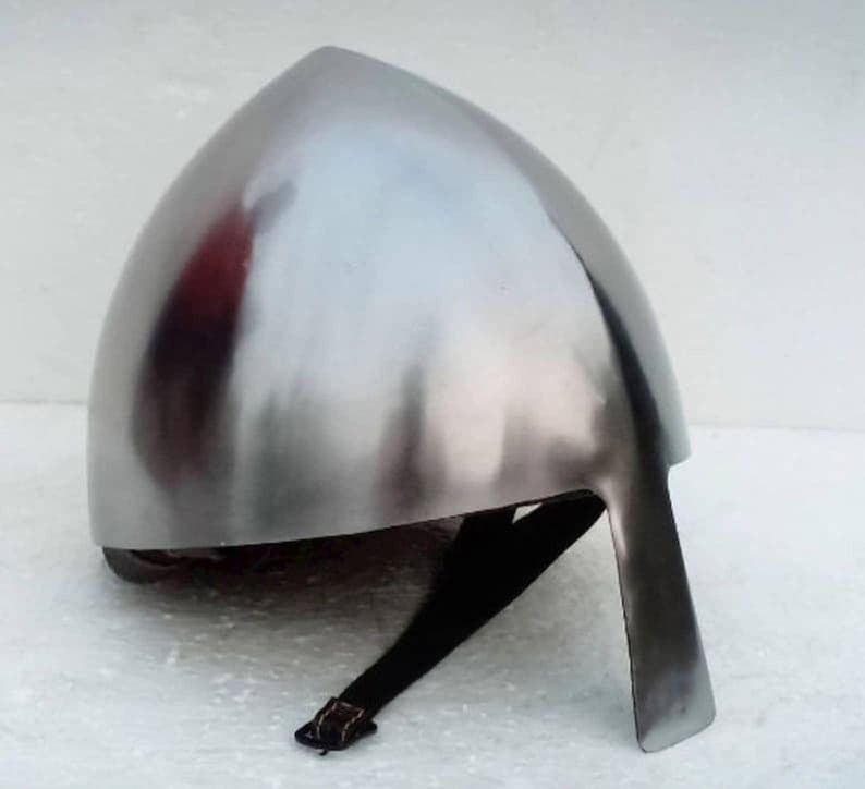 Handmade Medieval Nasal Helmet: 18 Gauge Steel Viking Battle Armor image 3