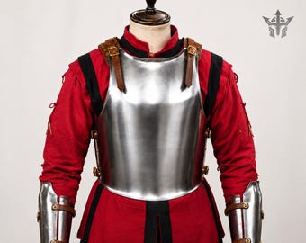 Medieval Crusader Breastplate Cuirass with Arm Guards | Knight Armor Costume, Larp Reenactment