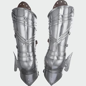Medieval Knight Leg Armor | Handmade Steel Greaves Cuisses Set | Wearable LARP Cosplay Renaissance Costume
