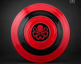 Red Black Warrior Shield, Skull Shield, Fantasy LARP Shield, Medieval Cosplay Shield, Viking Battle Shield, Wall Decor, Prop Shield