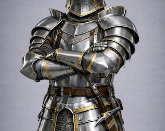 Full Gothic Knight Armor Suit, Medieval Steel Plate Armor, Renaissance LARP Cosplay Costume, Reenactment Armor, Knight Costume