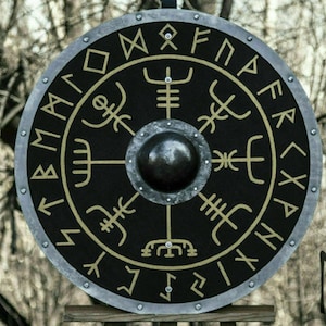 X-MAS Gift Wood & Metal Medieval Knight Shield, Handcrafted Viking Shield, Medieval Armour HandMade Shield