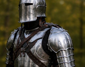 Medieval Knight Barbuta Full Body Armor Suit, Handmade Steel Knight Armor, Wearable Medieval Armor Set