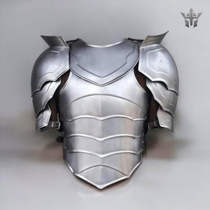 Handmade 18 Gauge Steel Cuirass & Shoulder Armor: Medieval LARP Cosplay Costume