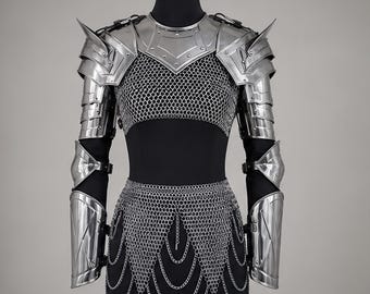 Elven Lady Armor Set | Steel Chainmail Cosplay Costume For Women