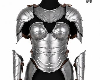 Women Medieval Knight Armor Set, Handmade Steel Lady Warrior Armor, Fantasy Cosplay Costume, LARP Renaissance Breastplate