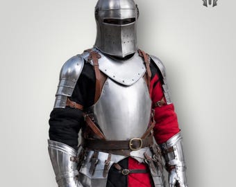 Medieval BARBUTA Armor Costume Full Suit – Italian Knight Plate Armor With BARBUTA Helmet – LARP Cosplay Reenactment Armor