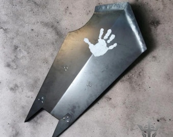 Medieval Steel Heater Shield: Handprint Knight Armor for LARP