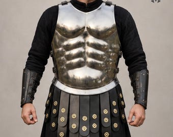 Roman Warrior Armor Set, Greek Gladiator Cuirass, Medieval Helmet & Arm Guards, LARP Costume Armor, Cosplay Knight Armor, Renaissance Faire
