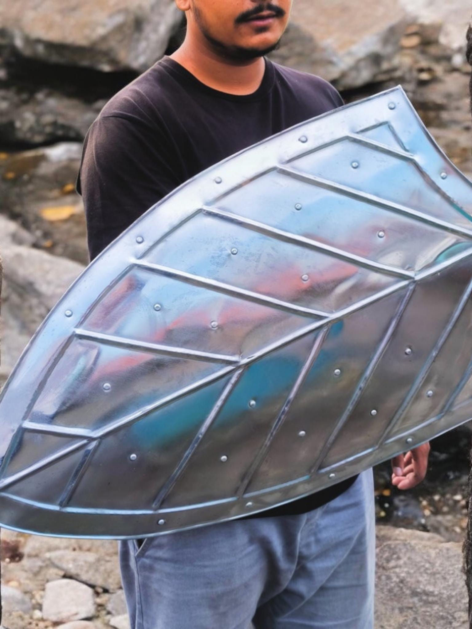 Medieval Knight Pointed Shield for medieval knight costume ~  ~ Larp Reenactment Cosplay Heater Shield best for gifts