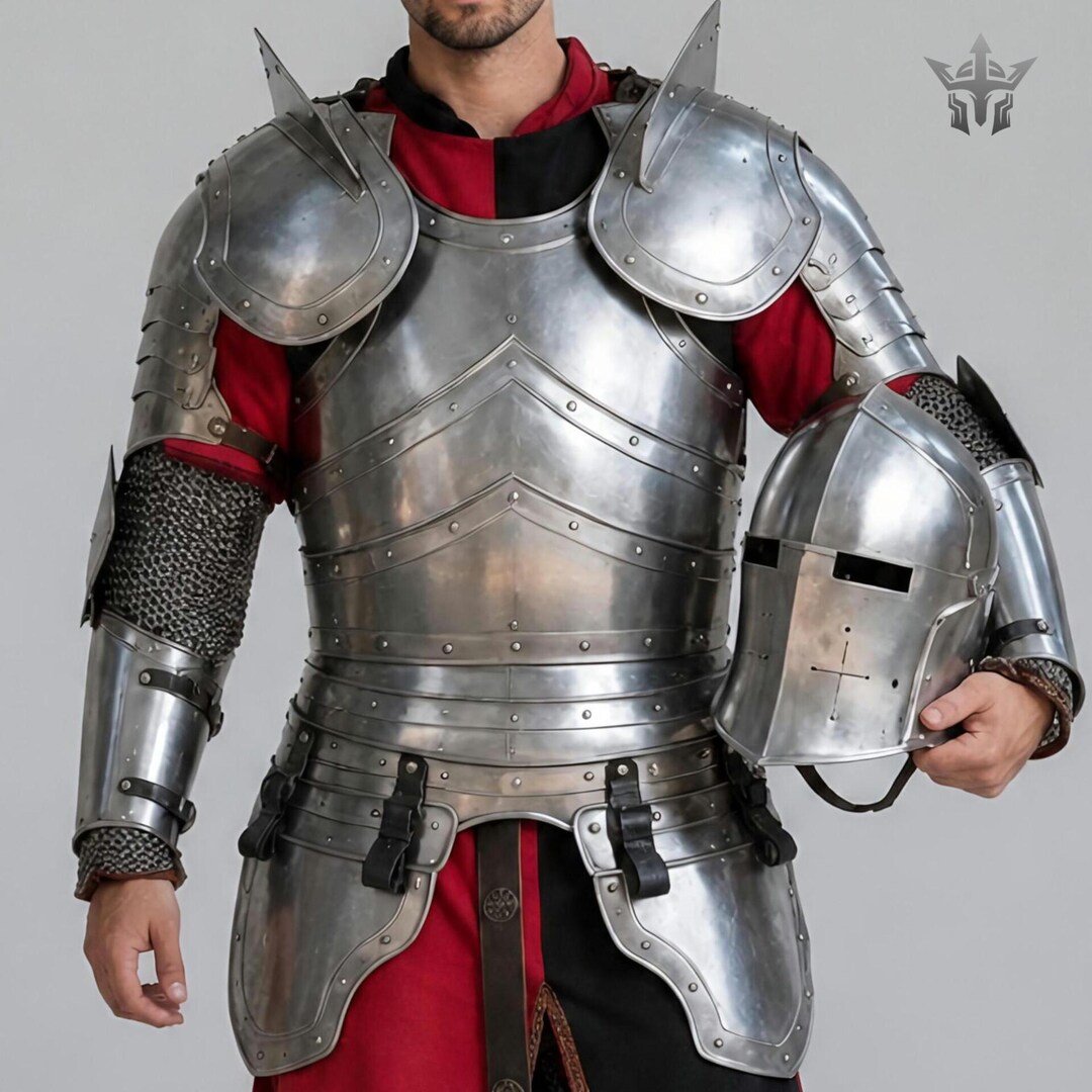 Medieval Barbuta Knight Armor Suit Full Body Steel Plate Armor Larp ...