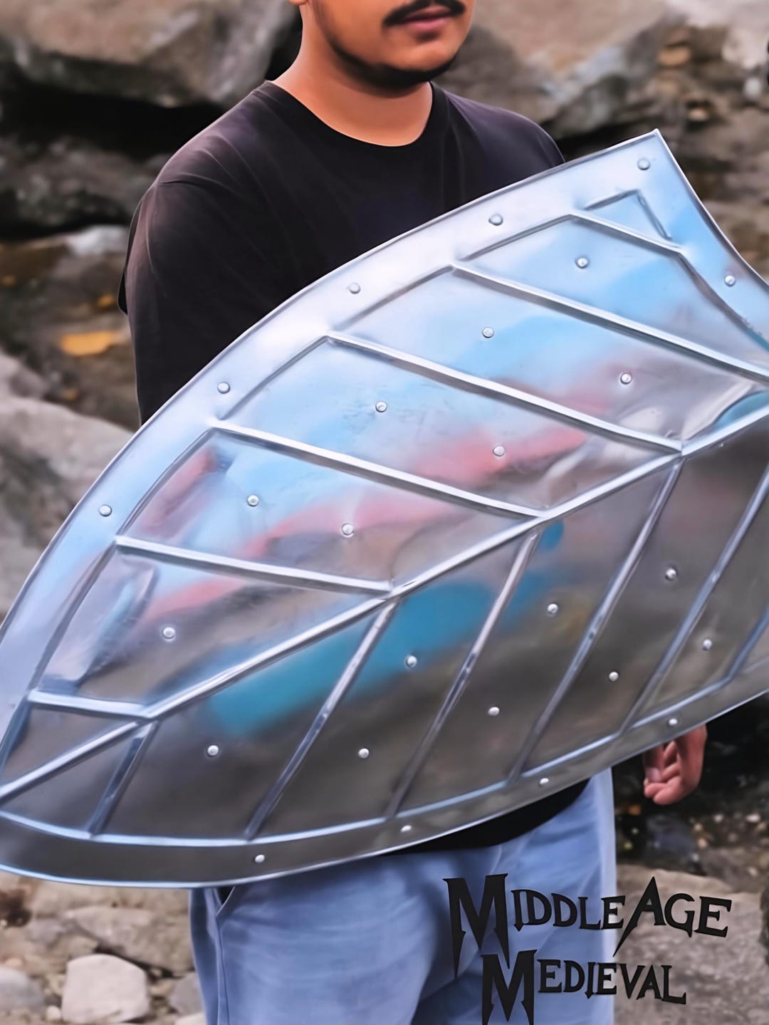 Handmade Steel Knight Shield | Viking Cosplay, LARP, Renaissance Prop ...