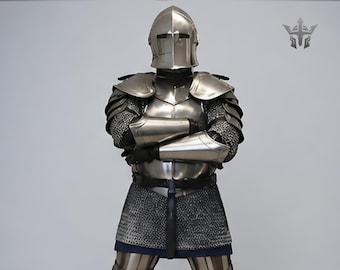 Barbuta Knight Armor Costume Medieval Full Body Armor Suit, Renaissance Steel Armor, Wearable Knight Costume, LARP Armor Outfit