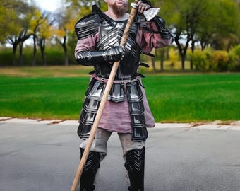 Handgjord medeltida dvärgrustning | LARP Cosplay-dräkt
