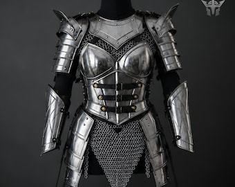 Female Medieval Knight Armor Set, Lady Knight Steel Armor Costume, Fantasy Warrior Armor, Wearable Medieval Armor, LARP Cosplay Costume